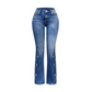 🎉🚨50% Rabatt!🎁🔥Angebot endet heute Nacht! Damen-Jeans mit hoher Taille, Destroyed-Look und ausgestelltem Bein👖