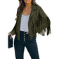 🍁Herbst-Favorit – 50 % Rabatt！⭐Lässige Fransenjacke für Damen mit langen Ärmeln