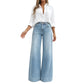 👖 Länger wirkende Beine, bequemer Tragekomfort | Vintage-Jeans für Damen mit hoher Taille und weitem Bein