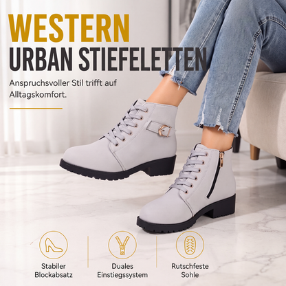 Rutschfeste Damen-Ankle-Boots mit Blockabsatz