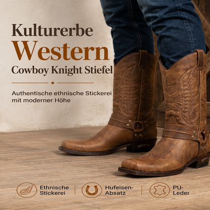 🎯 Keine Rabattspielchen – echte 50% auf echte Bestseller! Westliche Cowboystiefel mit quadratischer Kappe für Herren