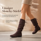 Damen Schnürstiefel, schlupfende Wade-Mittelstiefel