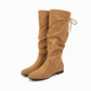 Damen Schnürstiefel, schlupfende Wade-Mittelstiefel