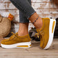 Damen-Schnürschuhe mit niedrigem Plateau für den Alltag