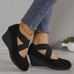 Damen Keilballerinas, Slip-On Komfortschuhe