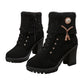 🔥Beliebtes Produkt ！✨Warm gefütterte Damenstiefeletten mit Blockabsatz