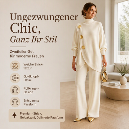 💎⭐ Top-bewertet – Rollkragenpullover- und Weiten-Hosen-Set – bequem und elegant