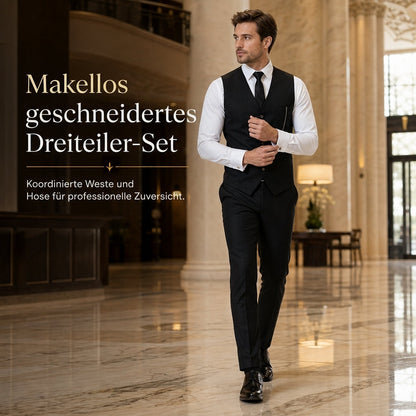 🤵 Herren Slim Fit 3-teiliges formelles Anzug-Set – Klassischer Chic, bequemer Sitz & immer passend
