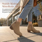 Damen-Wildleder-Marti nstiefel mit schräger Schnalle, klobigem Mittelfußabsatz und Seitenreißverschluss, Stiefeletten