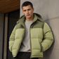 🔥Beliebtes Produkt ！✨Herren Winter-Steppjacke mit Kapuze im Color-Block-Design