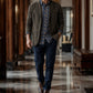 Herren-Slim-Fit-Jacke mit Kerbkragen