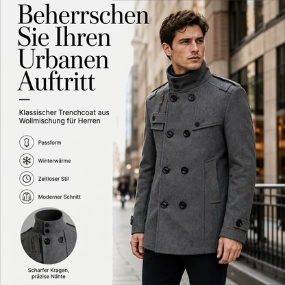 Zweireihiger Trenchcoat für Herren, Slim Fit