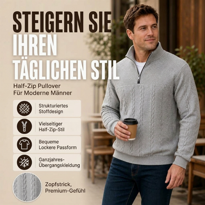 📈 Verkaufshit Nr. 1 – direkt 50%! Herren-Casual-Sweatshirt mit Jacquard-Muster und halbem Reißverschluss