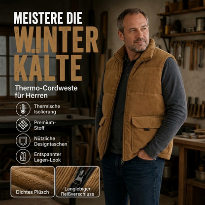 Herren Gesteppte Cordweste, verdickt【Versandkostenfrei】