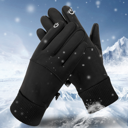 Herren winddichte, warm gefütterte Handschuhe mit Touchscreen-Fingerspitzen