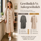 🔥Beliebtes Produkt ！✨Damen Maxikleid aus Rippstrick mit Laternenärmeln