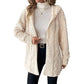 Damen-Casual-Plüschjacke mit Kapuze