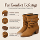 Damen Stiefeletten mit spitzer Zehenpartie und lässigem Faltenwurf bis zur Mitte der Wade