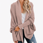 Damen lockere Strickjacke mit Fledermausärmeln, offener Front, Überwurf für Herbst und Winter