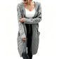🎁✨Begrenzter Vorrat verfügbar, nicht verpassen!🔥🔥Lange Strick-Cardigan mit Kapuze und Taschen für Damen
