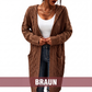 🎁✨Begrenzter Vorrat verfügbar, nicht verpassen!🔥🔥Lange Strick-Cardigan mit Kapuze und Taschen für Damen