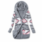 ✨Neu Eingetroffen! Damen mittel-langer Hoodie mit Kapuze, Baumwollfutter
