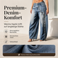 🎉Top Angebot! Jetzt kaufen!🎉 Damen Vintage Weite-Jeans mit seitlichen Knöpfen