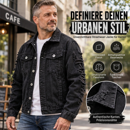 ✨ Neu eingetroffen – Nur heute 50 %! Herren stilvolle, vielseitige Distressed-Denimjacke