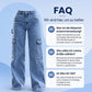 Damen High-Waist Stretch Denim Cargohose