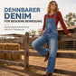 💥 Beliebter Artikel – jetzt im Angebot! 💖✨Damen dehnbare Jeans-Latzhose mit weitem Bein und verstellbaren Trägern