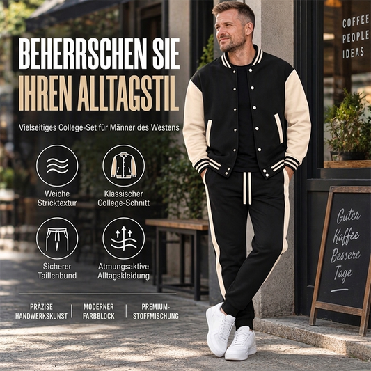📢Letzter Tag!📢 Herren-Baseballjacke und Hose im Color-Block-Design (Set)