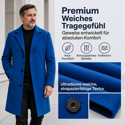 ❄️🧥 Klassischer mittellanger einreihiger Herrenmantel | Klassisch & schlank für Alltag & Business ✨