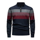 🔥Trending! Jetzt zugreifen!🔥 Lässiger Herren-Strickpullover mit schmaler Passform und halbem Reißverschluss sowie Streifenmuster