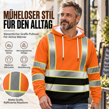 🎁Neu eingetroffen!🎁 Bedrucktes Herren-Hoodie mit hochsichtbarem Design