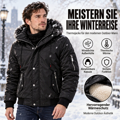 🎯 50% Rabatt + Gratis Versand! 🧥 Warme Herren-Winterjacke mit Kapuze aus Kunstfell