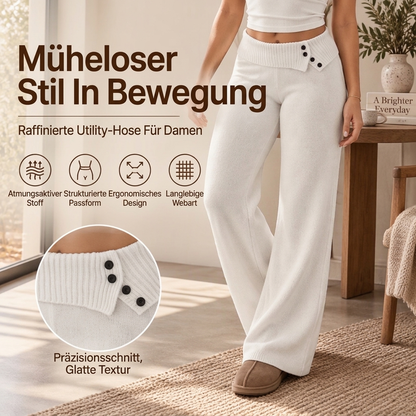 Damen Bequeme Strickhose mit weiter Beinform