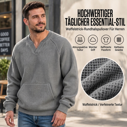 Legere Waffelstrick-Sweatshirt für Herren