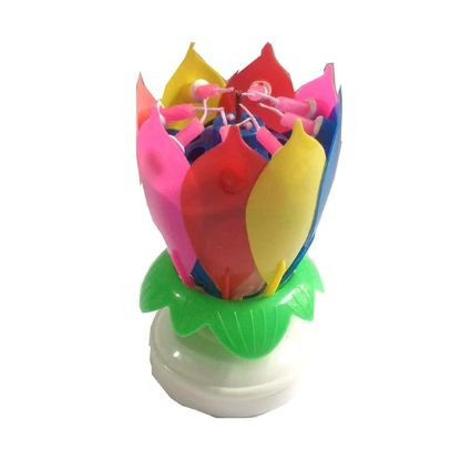 Ideales Geschenk - Bunte Geburtstagskerzen in Form einer Lotusblume