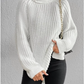 Rollkragenpullover aus Baumwoll mit Raglanärmel und geteiltem Saum