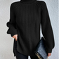 Rollkragenpullover aus Baumwoll mit Raglanärmel und geteiltem Saum