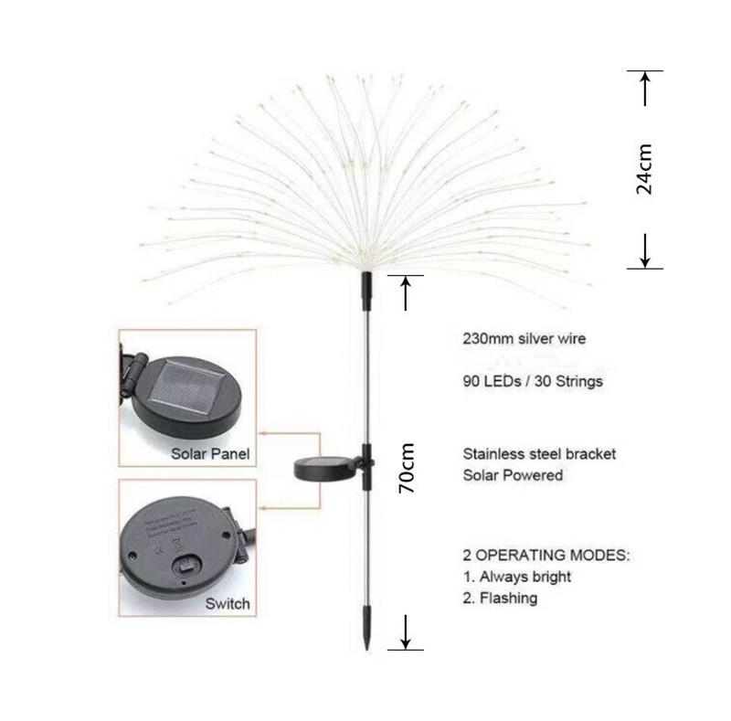 Letzter Tag 50% OFF - Wasserdichtes Solar Gartenfeuerwerk Licht-1