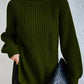 Rollkragenpullover aus Baumwoll mit Raglanärmel und geteiltem Saum