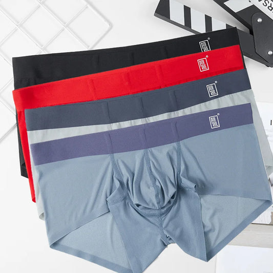 Ultradünne, nahtlose Boxershorts aus Eisseide für Herren